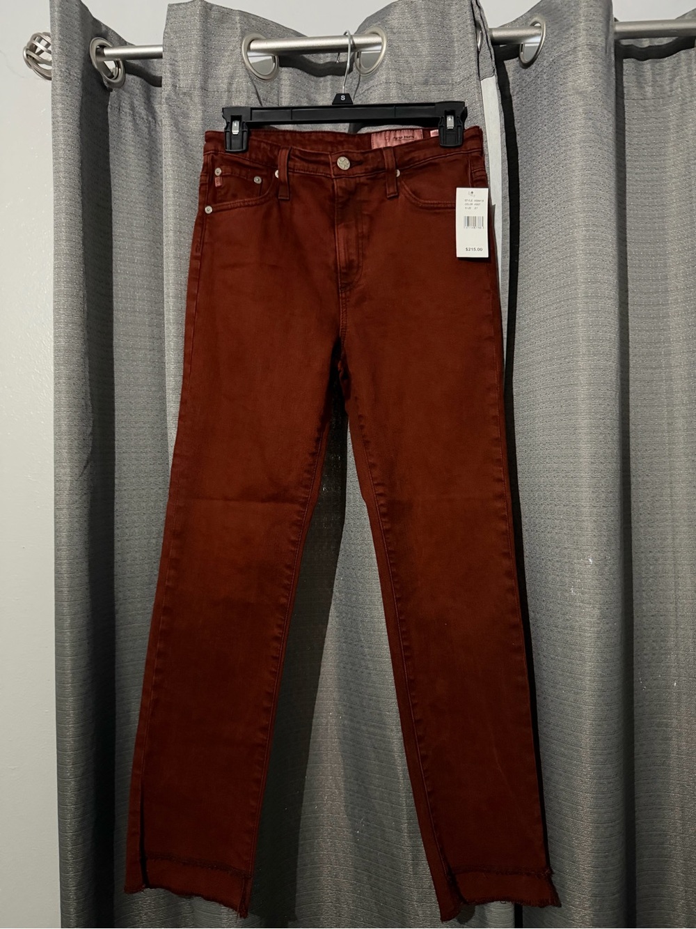Ag Adriano Goldschmied Straight-Leg Jeans in Rust Brown